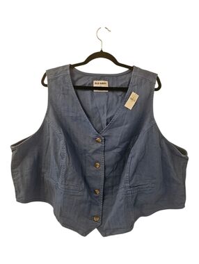 Blue Old Navy Women's Button-Front Denim Vest